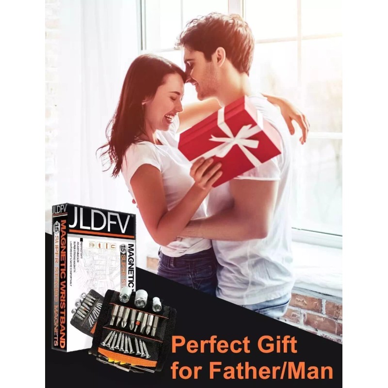 Unbranded Magnetic Wristband with 15 Magnets,Tool Belt for Holding Screws,Nails,D