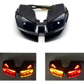 MZS Motorcycle LED Tail Light, Integrated Turn Signal Blinker Running Brake Taillight Smoke Compatible with Hypermotard 821/SP 2013-2015, Hypermotard 939/SP 2016-2018, Hypermotard 950/SP 2018-2021