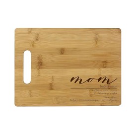 Mom Bamboo Cutting Board Laser Engraved - Handcrafted Kitchen Essential for Stylish Cooking - Perfect Mothers Day Gift