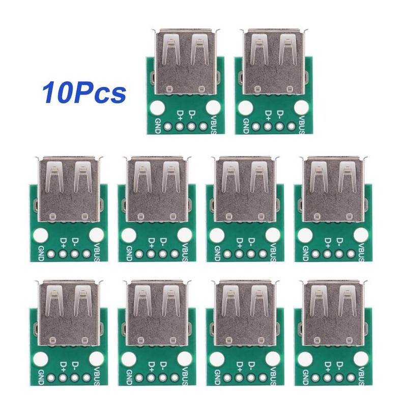 Female USB Breakout Board USB to DIP 2.54 mm Pitch
