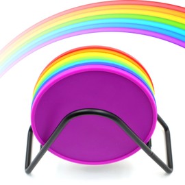 Colorful Silicone Coasters for Drinks, Rainbow Drink Coasters with Holder, Funny Coasters Set for Coffee Table Desk, for Hot or Cold Drinks, Non-Slip, Non-Stick (Set of 7)