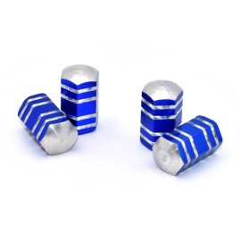 Possbay SET OF 4 BLUE ALUMINUM UNIVERSAL VALVE CAR TRUCK WHEEL TIRE AIR STEM CAPS