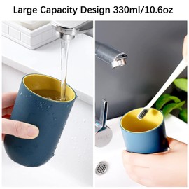Bathroom Cups, Unbreakable Reusable Drinking Cups Set of 4 Colors Plastic Toothbrush Holder Tumbler 330ml Dishwasher Safe