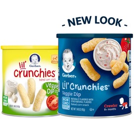 Gerber Snacks for Baby Lil Crunchies, Veggie Dip, 1.48 Ounce (Pack of 6)
