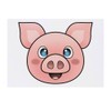 'Happy Pig Face' Temporary Tattoo - Water Resistant, Skin-Safe, Non-Toxic