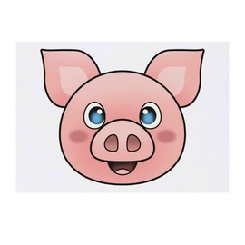 'Happy Pig Face' Temporary Tattoo - Water Resistant, Skin-Safe, Non-Toxic Transfer (TO00063171)