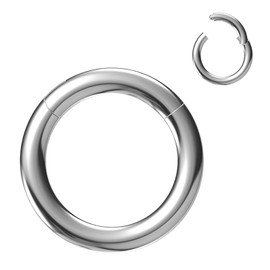 NewkeepsR 3PCS-0.8mm Gold Anodised Hinged Clicker Nose Hoop Rings, 20 Gauge 316L Steel Seamless Segment Sleeper Earrings Piercing-7/8/9mm