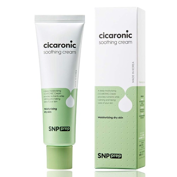 SNP PREP - Cicaronic Soothing Cream - Helps Calm & Reduce Irritation for All Sensitive Skin Types with Hyaluronic Acid & Centella Asiatica - 50g - Best Gift Idea for Mom, Girlfriend, Wife, Her, Women