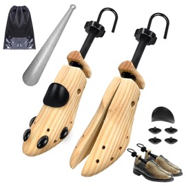 eachway Wooden Shoe Stretcher Men and Women for Wide Feet, Pair Premium of 4-way Shoe Tree Widener Stretch Length & Width (M(for M's Us6.5-10; Wm's Us10-13.5))
