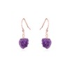 Amethyst Raw Nugget Earrings in 14k Rose Gold Fill