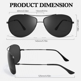 SODQW Men's Polarised Sunglasses with UV400 Protection, Retro Oval Style Aluminium Metal Frame, Ultra Light D-Stylish and Stylish Glare Blocking, black/grey