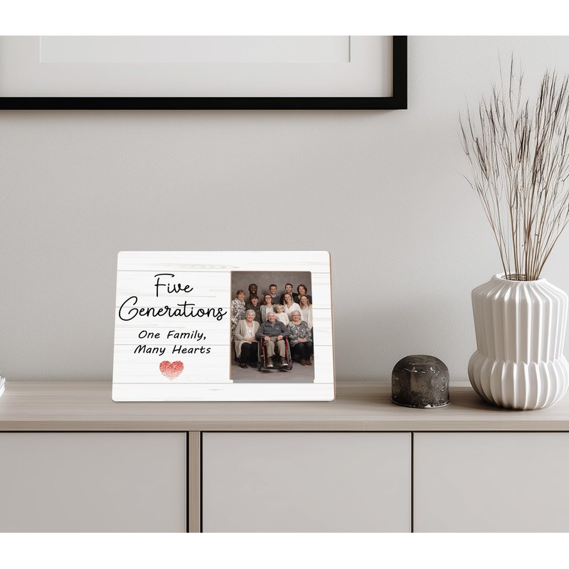 Five Generation Family Picture Frame,Five Generation One Family Many Hearts