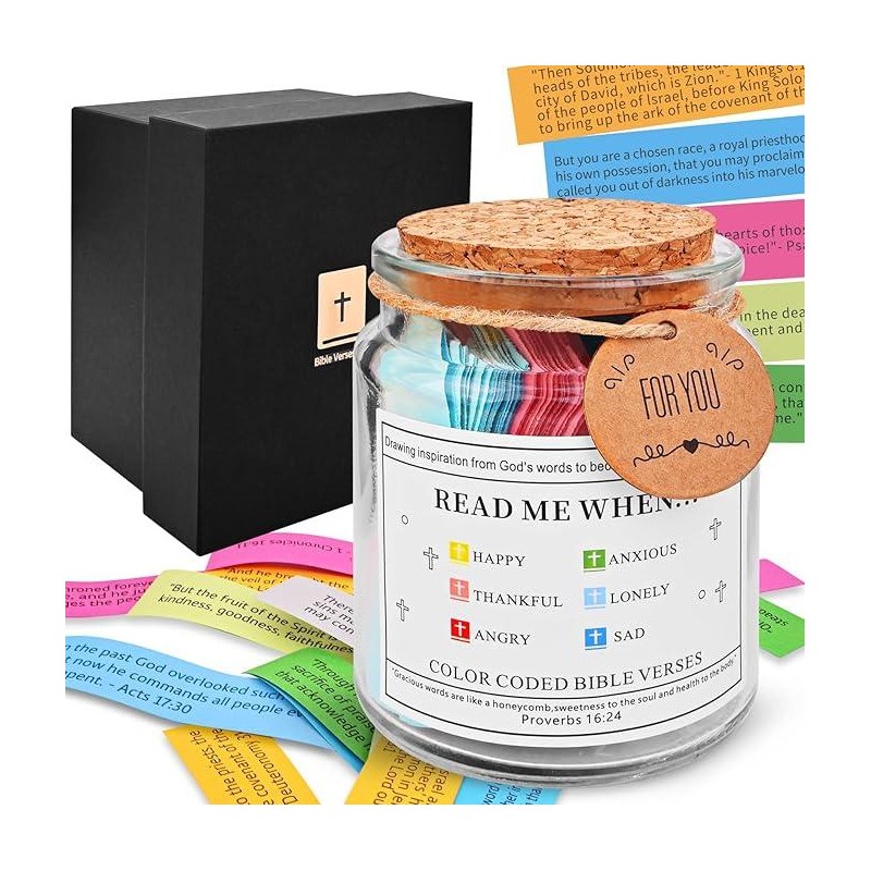2025 Upgraded Bible Verse Jar,Read Me When Bible Verses Jar