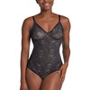 Leonisa Shaping Lace Bodysuit with Underwire Fabric Cups - Lace