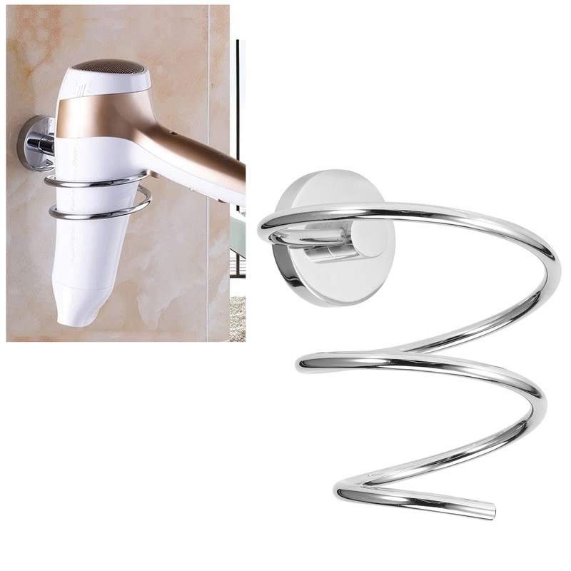 WallMounted Hair Dryer Holder Hairdressing Blower Bracket Bathroom Shelf Storage