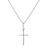 Plain Light Sterling Silver Cross Pendant on 22 Inches Chain