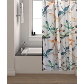 spring Home Dragonfly polyester Fabric Shower Curtain,multi-color, 72x72 modern shower curtain curtain design features a whimsical dragonfly design, 11231