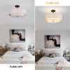 18" Semi Flush Mount Ceiling Light with Fabric Lampshade Modern