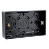 SHP ELECTRICAL® Screwless Matt Black Metal 2 Gang 13A Switched