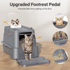 HEGGCOOE Enclosed Stainless Steel Cat Litter Box with Lid，XL Large