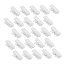 TEHAUX 60pcs White Earphone Wire Clips for Cords Durable Plastic Cable Clamps for Secure Grip and Tangle Cord Management Minimalist Design for Headphone and Microphone Cable Organization
