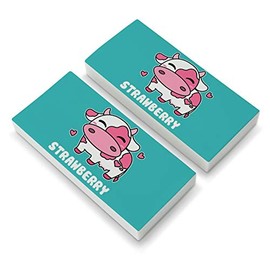 Cute Kawaii Strawberry Milk Cow Eraser Set of 2