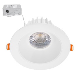 Maxxima 4 in. Low Kelvin Ultra-Thin Recessed Anti-Glare LED Downlight, Canless IC Rated, 1200 Lumens, 3 Color Temperature Selectable 2200K/2400K/2700K 3 CCT, Dimmable, Junction Box Included