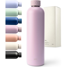 KIVY Stainless Steel Insulated Water Bottle 32oz | Leak Proof BPA-Free Metal Water Bottle - Stainless steel water bottle stainless steel - Car water bottle for backpack side pocket- Non toxic bottle