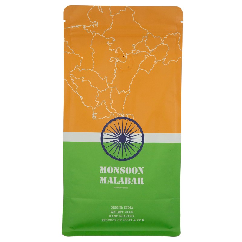 Monsoon Malabar Ground Coffee. Dark Roast Ground Coffee, Single Origin.