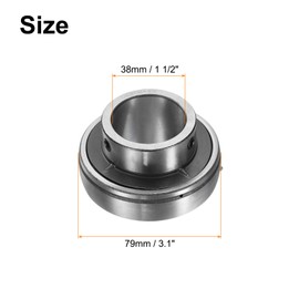 sourcing map UC208-25 Pillow Block Bearings 1-9/16" Bore Bearing Units Chrome Steel (GCR15) Flange Mounted Bearing Housing with Wrench