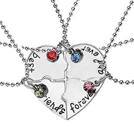 Guqqeuc Friendship Necklace for 4 Piece Best Friend Necklaces Gifts for Women Puzzle Piece Necklace for BFF Birthday Gifts for Womens
