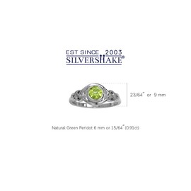 Silvershake Natural Peridot White Gold Plated 925 Sterling Silver Celtic Knot Ring Size 12
