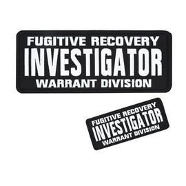 Snogisa 2 Pack Security Patch with Loop Hook System,Durable Fabric Patches with Embroidered Letters for Officer Guard Custom Uniforms Vest, Jacket, Carrier, Hat, 1Small and 1 Large (Investigator)