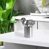 IMEEA Small Silver Utensil Holder for Kitchen Counter - 4.3"