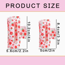 KuuGuu 3 PCS Strawberry Hair Claw Clips Square Strawberry Hair Clips Cute Non Slip Hair Jaw Clip Red Summer Fruit Barrettes Strong Hold Rectangle Hair Accessories for Women Girls Hairstyle Decoration