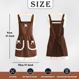 JYJLLM Aprons for Women,Apron,Aprons,Kitchen Apron,Aprons for Cooking,Cooking Apron,Gardening Gifts for Women,Aprons for Women With Pockets (coffee)