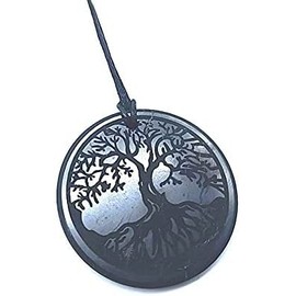 TENET - Natural Shungite Stone 100% Russia (Shungite Tree Pendant 50mm)