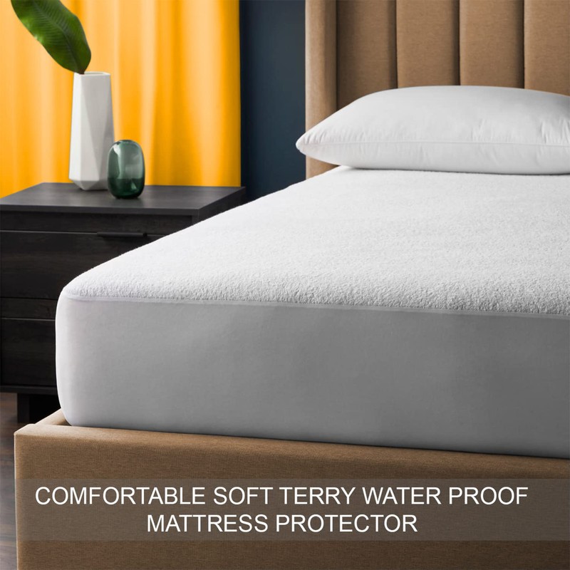 ZZZMRH New Waterproof Terry Towel Mattress Protector Cover 12" Fitted