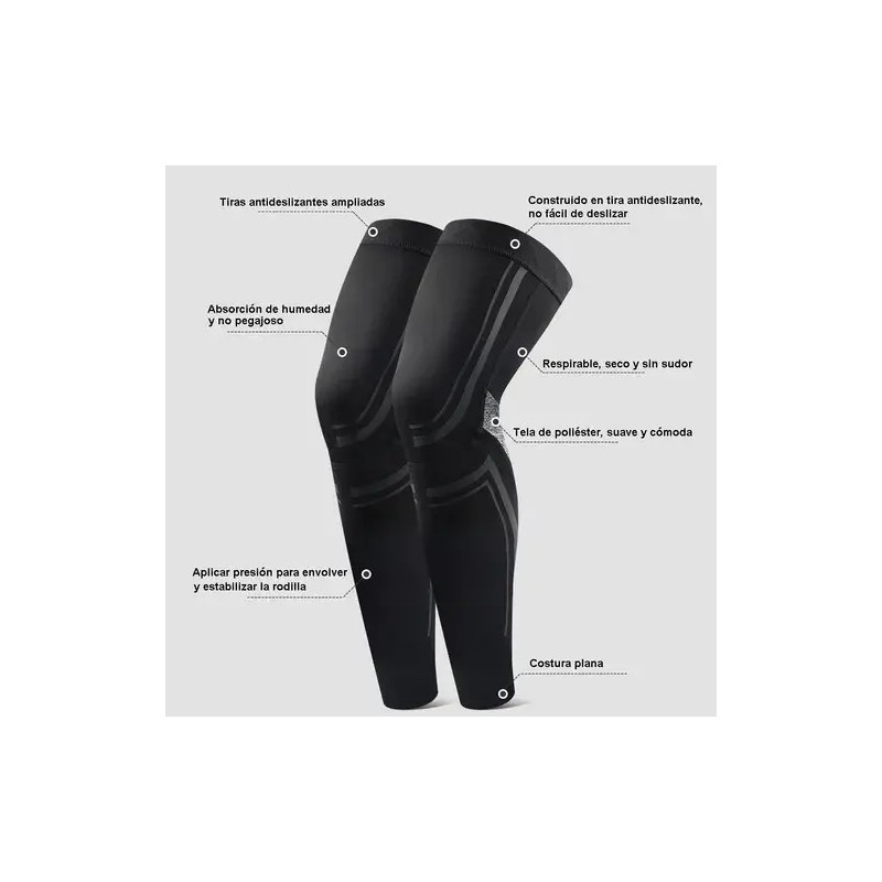 1 Pair Rodillera Deportiva Compresión Pierna Larga Correr