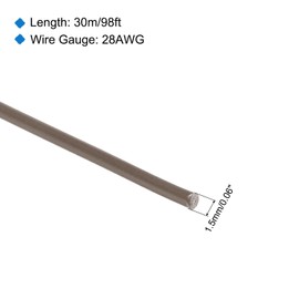MECCANIXITY 28AWG Stranded PVC Hookup Wire 30M/98ft Brown, Electrical UL1007 Spool Tinned Copper Wire for Internal Connecting, Marine