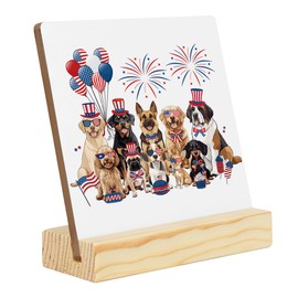 Memorial Day Decor Independence Day Decorations for Home Office Patriotic 4th of July Table Decor American Veteran Day Decorations 4 x 4 inches