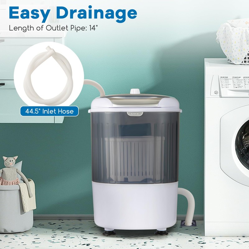 COSTWAY Mini Portable Washing Machine, 5.5 lbs Washing Capacity, Compact