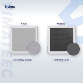 140mm Fan Filter Dust Filter PC Dust Mesh Filter, Magnetic Frame Dustproof Case Cover Fan Grills Nylon 80 Mesh for Computer Cooler Fan/PSU/Routers(Nylon, 140 * 140mm, 2pcs, White)