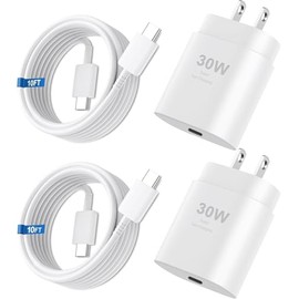 Cargador para iPhone 16 15 17 Pro Max de 30 W, cargadores tipo C, cargador rápido USB C, carga rápida con cable de carga C de 10 pies para iPhone 17/1