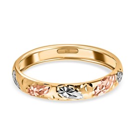 TJC ROYAL BALI COLLECTION Band Ring In 9ct Multi Coloured Gold for Women Size R