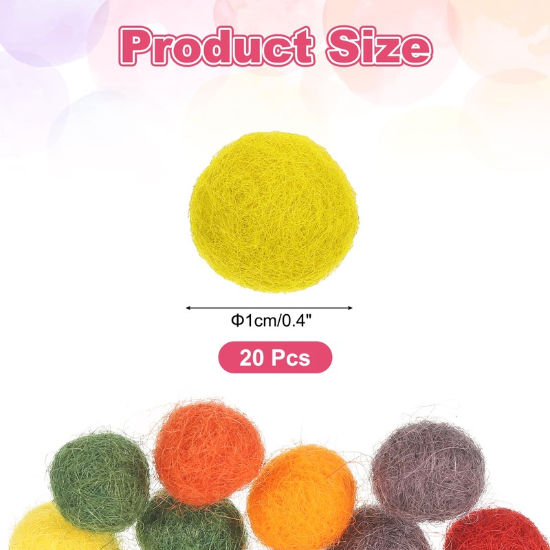 PATIKIL 1cm Pom Poms Wool Felt Balls Beads 10mm Yellow