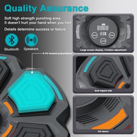 New Music Boxing Machine for Adults and Kids, Training Machine with LED Electronic Wall Mounted, Suitable for Home, Office, Gym, Fun Fitness Equipment with Premium Gloves (black-06)