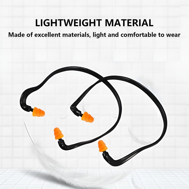 TAORANJU 3 Pairs Caps Banded Earplugs, Soundproof Noise Reduction Ear