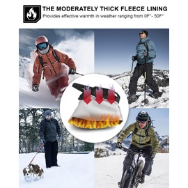 RIGWARL - Guantes de invierno mejorados de 10 ° a 50 ° F, impermeables, guantes de ciclismo de algodón térmico para hombres y mujeres con visualización táctil, guantes de buceo para correr, camping,