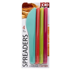 Joie Juego de esparcidores, cuchillos de plstico reutilizables, fuertes y duraderos, ideal para mantequilla, gelatina, queso crema y mantequilla de...